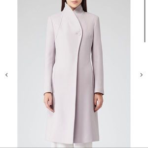 REISS Emile Lilac Sharply Tailored Wool Coat